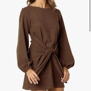 R. Vivimos brown Tie Front Waist Womens Dress   Sz M